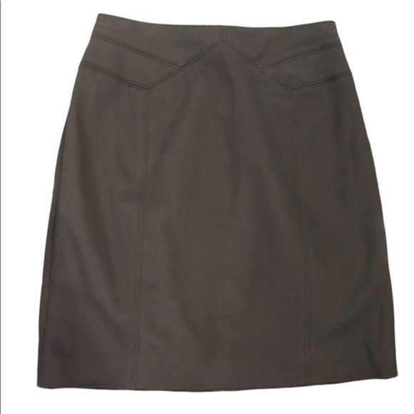elie Tahari Dark Brown Structured Pencil Skirt, 4 - Picture 1 of 12